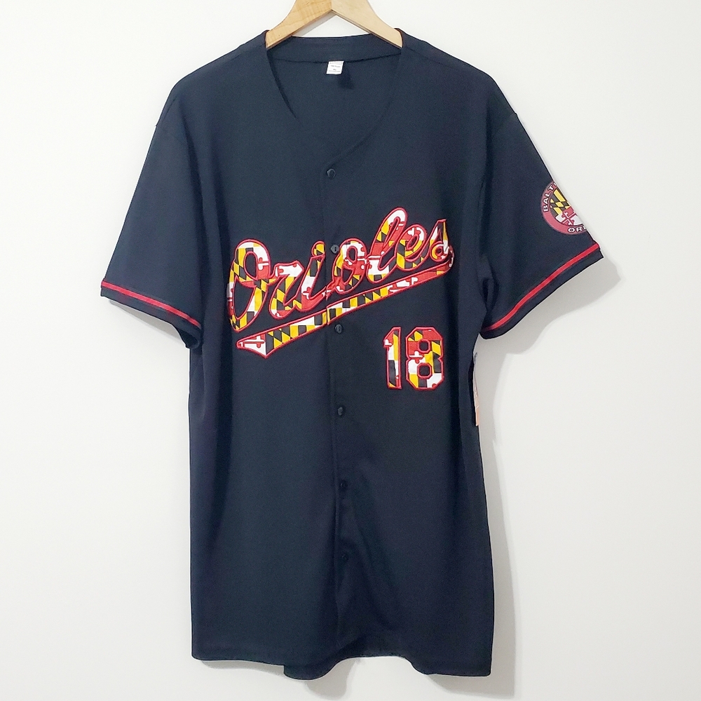 Baltimore Orioles Black Maryland Flag Badeball Jersey XL NEW